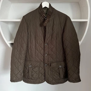 Men's BARBOUR QUILT LUTZ Brown Quilted Casual Jacket Size M - Picture 1 of 16