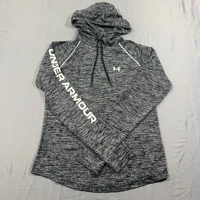 Sudadera con capucha Under Armour para mujer mediana gris jaspeado UA Velocity marca calce suelto Foto 1 de 4