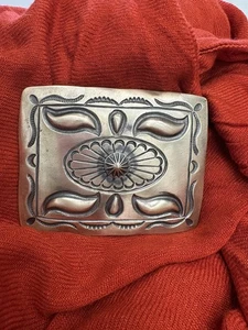 Navajo Belt Buckle Native Sterling Silver Hemerson Brown Stamped SS - Picture 1 of 2