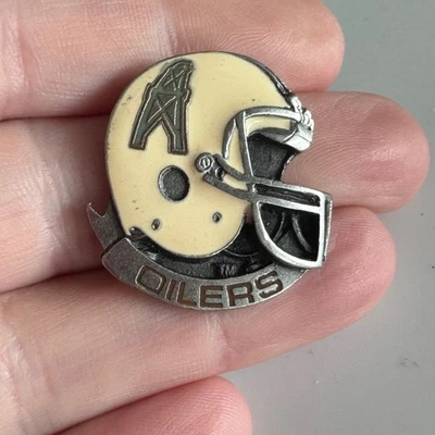Vintage Pewter NFL Houston Oilers Football Helmet Lapel Pin TeamNFL - Image 1 of 4