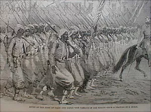 Turkey Turkish Army in Italy War Parade 1859 Hunting w Dogs - Picture 1 of 5