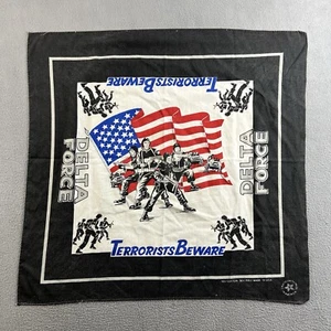 Vintage US Army Delta Force schwarz Militär Bandana Made in USA 90er selten 22x22 - Bild 1 von 10