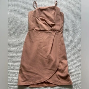 Lulus Pink Mini Cocktail Party Dress Spaghetti Straps Ruched Waist Wedding Event - Picture 1 of 10