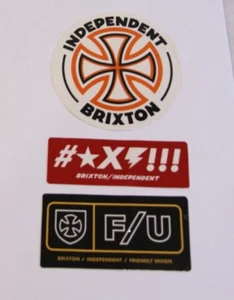 x3 LOTE DE PEGATINAS INDEPENDIENTES Set Nos Skateboard Skate Brixton Supply Co. Nuevo RARO - Imagen 1 de 2