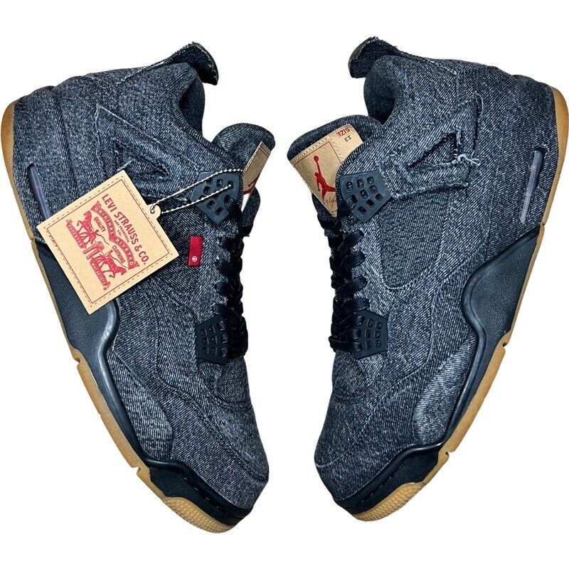 Levi's x Air Jordan 4 Retro Black Denim for Sale Levi's x Air Jordan 4 Retro Black Denim for Sale