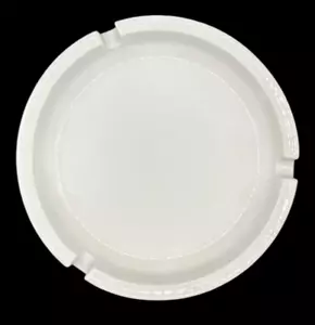 Ashtray Cigarette Smoking Round Dish White Gold Trim Made in China Small A - Picture 1 of 7