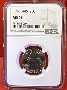 1965-SMS Washington Quarter NGC SP68  - Hard Grade to find - Picture 1 of 4
