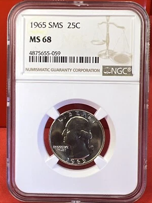 1965-SMS Washington Quarter NGC SP68  - Hard Grade to find - Image 1 of 4
