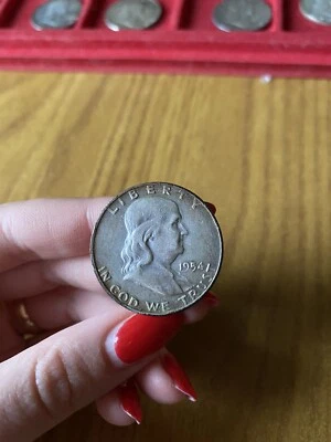 STATI UNITI FRANKLIN HALF DOLLAR MEZZO DOLLARO 1954 D ARGENTO - Immagine 1 di 2