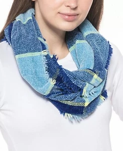 Charter Club Women's Woven Chenille Loop Scarf, Blue Multi Plaid, One Size - Picture 1 of 1