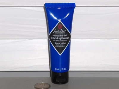 JACK BLACK Charcoal Body Buff Exfoliating Cleanser, Volcanic Stone, 1 oz. Travel - Image 1 of 4