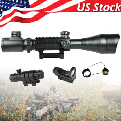 Nueva mira para rifle 4-12X50 punto mil con mira holográfica de 4 retículas láser rojo JG8 Foto 1 de 4