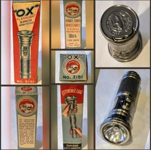 The "Ox" Power Chief Spotlight No. 3151 w/Original Box 3 Way Switch Flashlight - Picture 1 of 13