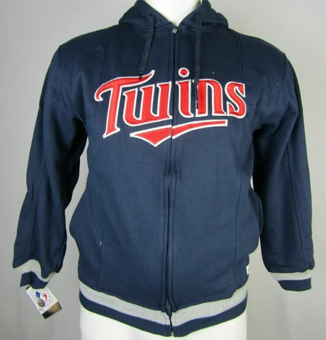 Minnesota Twins Men's Navy Blue Stitches Full-Zip Hoodie MLB S-2XL Cover