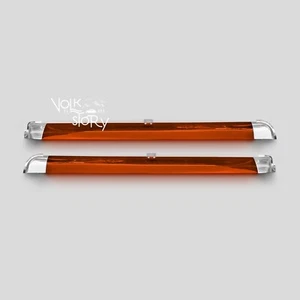 VW CLASSIC Late BUS 1968-79 WINDOW VENT SHADES RAIN VISOR GUARD ACRYLIC / ORANGE - Picture 1 of 5
