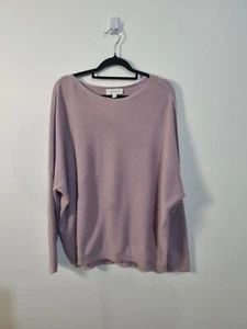WITCHERY size L lilac purple wool blend boat neck drop long sleeve tight knit - Picture 1 of 8