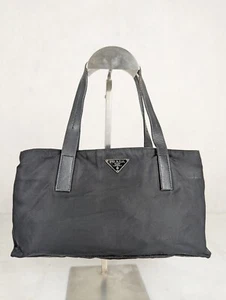 RARE Prada Authentic Tote HandBag Nylon Black Made in Italy - Picture 1 of 13