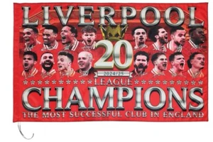 Liverpool Champions Flag Large 20 Times - 5ft x 3ft (151 x 97cm) 2024-2025 - Picture 1 of 5