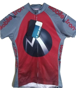 Maglia ciclismo Jakroo donna piccola S ferro mobile grigio rosso 3 tasche full zip nuova - Foto 1 di 11
