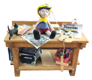MINIATURE DOLLHOUSE 5” X 4.5”DECORATED Toy Maker Puppet Pinnochio Work Bench