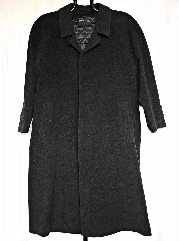 VINTAGE AUTHENTIC PIERRE CARDIN BLACK CASHMERE WOOL MENS JACKET COAT-US42/EU52 - Image 1 of 4
