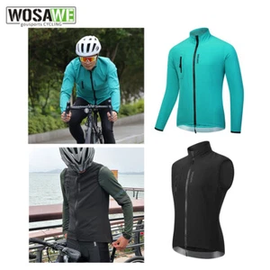 WOASWE Men's Cycling Jacket/Vest Water Repellent MTB Road Bike Coats Breathable - Picture 1 of 17