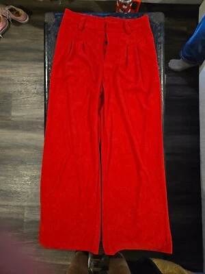 Pantalones de spandex de poliéster para mujer nuevos sin etiquetas, talla L, mosca con botones, cintura elástica con cinturón, Foto 1 de 4