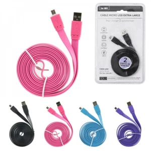 CABLE PLAT USB 2.0 - MICRO USB , LONGUEUR XL ( 2 Mètres ) - CHARGE et SYNCHRO - Photo 1 sur 1
