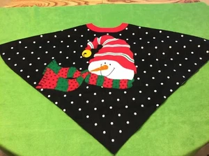 Childs Snowman Poncho Age 3-8 Cape Jacket Pullover Toddler Kids Made in USA - Picture 1 of 6