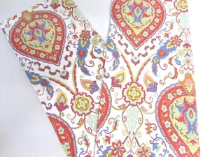 Paar RALPH LAUREN King COTTON SHAMS marokkanische Fliese Medaillon rot blau grün weiß - Bild 1 von 9
