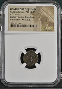 NGC Valerius Gratus AD15-26 Prutah Judaea - MG - GOVERNOR DURING LIFE OF JESUS - Picture 1 of 2