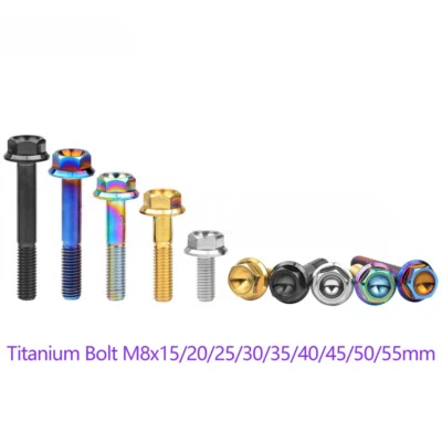 Titanium Bolts M8 X 1.25mm Flange Head DIN6921 Screw 15-55mm for Motorcycle Part - Image 1 of 4