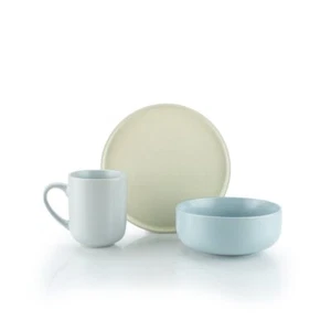 Everything Kitchens Modern Flat 12-Piece Breakfast Set | Beige, Dusty Blue, Sto - Picture 1 of 6