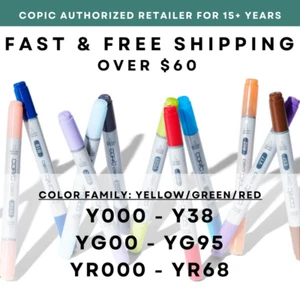 Y000-Y38 YG00-YG95 YR000-YR68 * COPIC Ciao Marker - U.S. Authorized Retailer - Picture 1 of 42