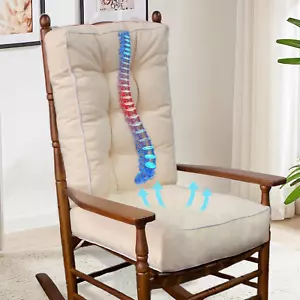 Rocking Chair Cushion, Set of Thicken Seat & Back Chair Cushions with Memory Foa - Picture 1 of 8
