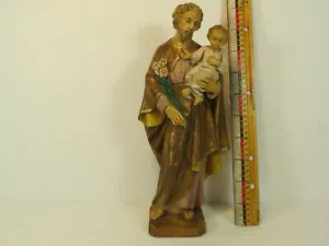 Malsiner H Statue Josef mit Jesuskind 9 3/4 inch Italy 1960’s Resin - Bild 1 von 11