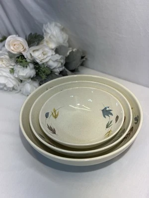 Set Of 3 Vintage Franciscan Autumn Leaves Serving Bowls 7.5” 9” & 11” Great Set! - Image 1 of 4