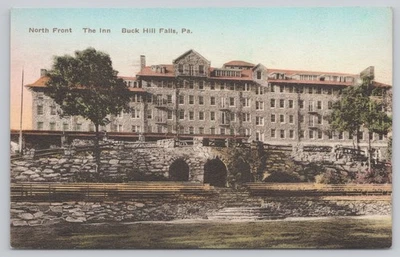 Vintage Hand Colored Postcard North Front The Inn Buck Hill Falls PA - Image 1 of 2