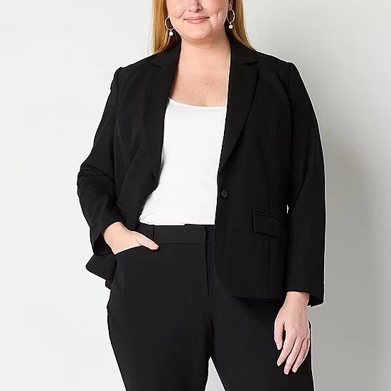 Blazer Liz Claiborne Kate Calce Clásico Para Mujer Negro Forrado de un solo pecho 20W Nuevo con Etiquetas Foto 1 de 4