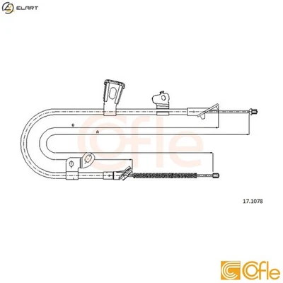 CABLE PULL PARKING BRAKE 92.17.1078 FOR TOYOTA YARIS/VERSO/FUN/CARGO ECHO 1.3L - Image 1 of 4