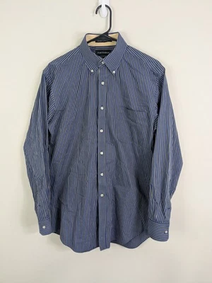 Paul Fredrick Dress Shirt Men's 15.5 Blue Button Down Long Sleeve Striped Slim - Image 1 of 4