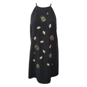 Victoria Beckham Black Embellished Bug Dress Medium EUC - Picture 1 of 8