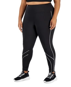 Ideology Plus Size Colorblocked Kompression 7/8 Leggings schwarz Größe 3X - Bild 1 von 3