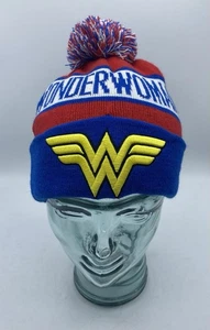 Erwachsene DC Comics Wonder Woman Strick Bommel Beanie Strumpf Mütze Skimütze - Bild 1 von 5