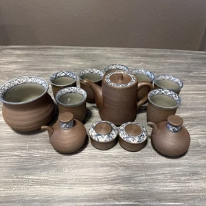 18 tlg Nanbanjimon Tokkuri Arita-yaki Japanisches Sake/Tee/Reis Set Selten - Bild 1 von 18