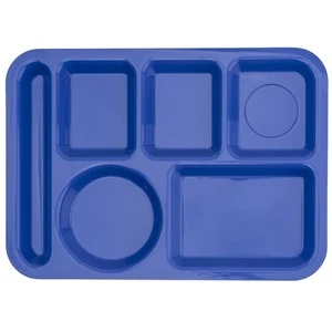 G.E.T. 6 Compartment School Cafeteria Tray, Left Handed, 10" x 14", Peacock B... - Picture 1 of 3