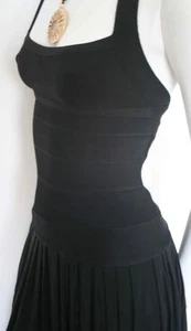 authentic Herve Leger vintage black bandage jersey cocktail dress new sz XS - Picture 1 of 1