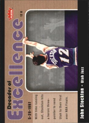 2007-08 Fleer Decades of Excellence #9 John Stockton - NM-MT - Image 1 of 2