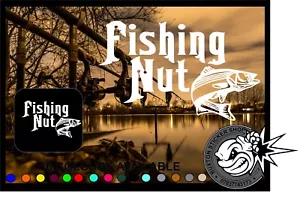 Fishing Nut Car Window bumper laptop sticker Vinyl Decal angling fly Carp Bass - Picture 1 of 2