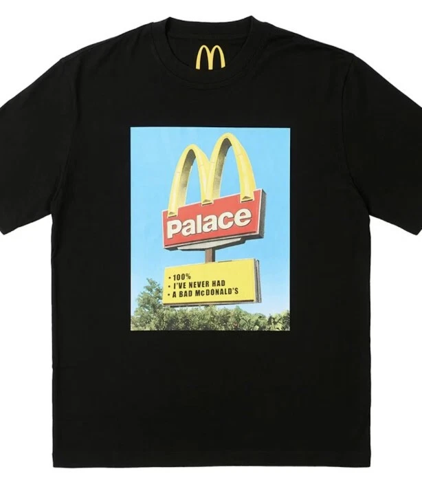 Palace X McDonald's Sign T-Shirt Black FW23 P25TS340 SIZE L LARGE Foto 1 de 1